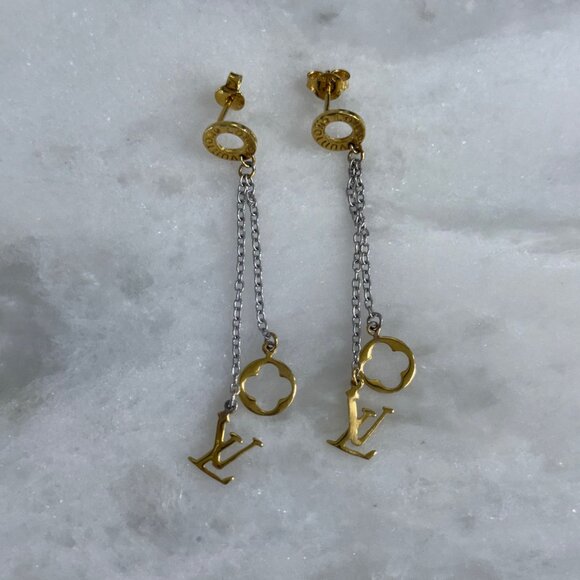 Louis Vuitton Gold Dangle Earrings - Picture 4 of 7